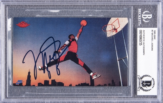 Outstanding 1985 Nike #2 Michael Jordan Signed Rookie Card – Beckett